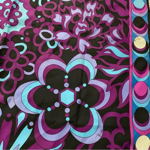 Vintage Authentic Emilio Pucci Floral Silk Scarf - Picture 2 of 6